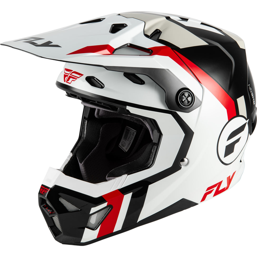 Fly Racing Formula CP Seal Helmet White/Black/Red - Front Left Side View