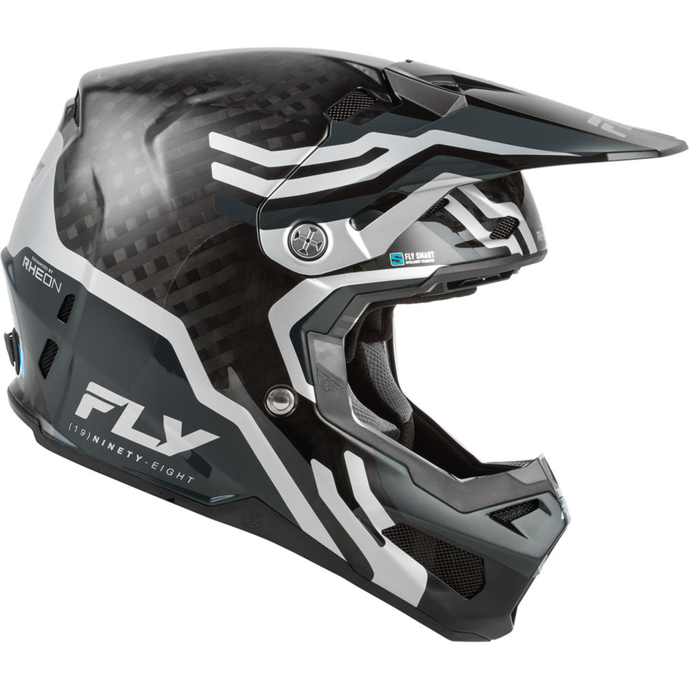 Fly Racing Formula S Carbon Byte Helmet Black Carbon/Grey/Silver - Right Side View