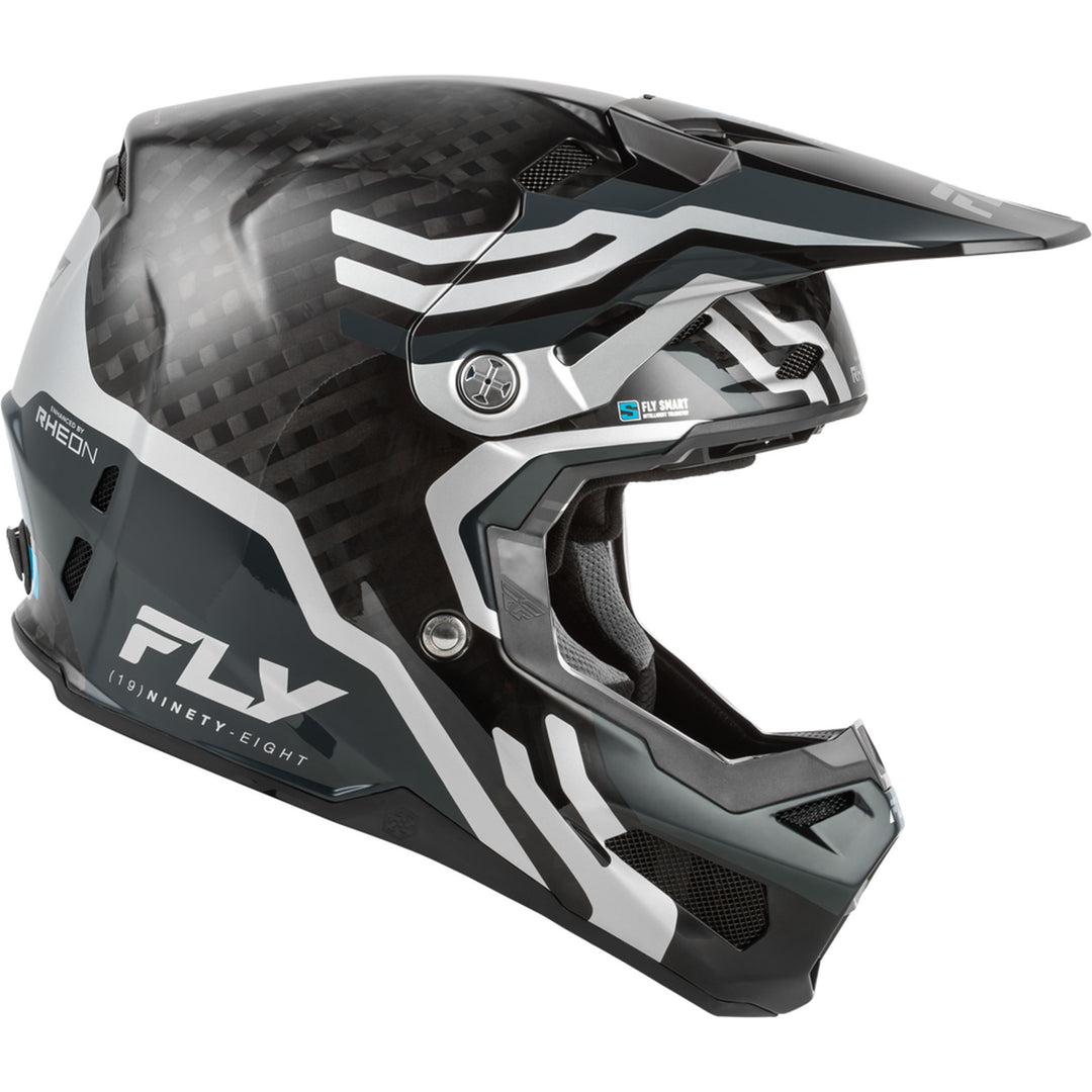 Fly Racing Formula S Carbon Byte Helmet Black Carbon/Grey/Silver - Right Side View
