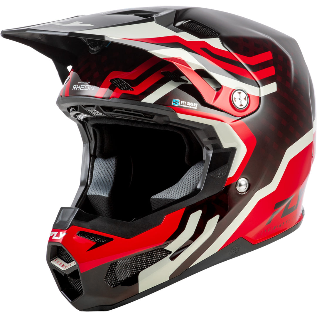Fly Racing Formula S Carbon Byte Helmet Red Carbon/Red/Grey - Front Left Side View