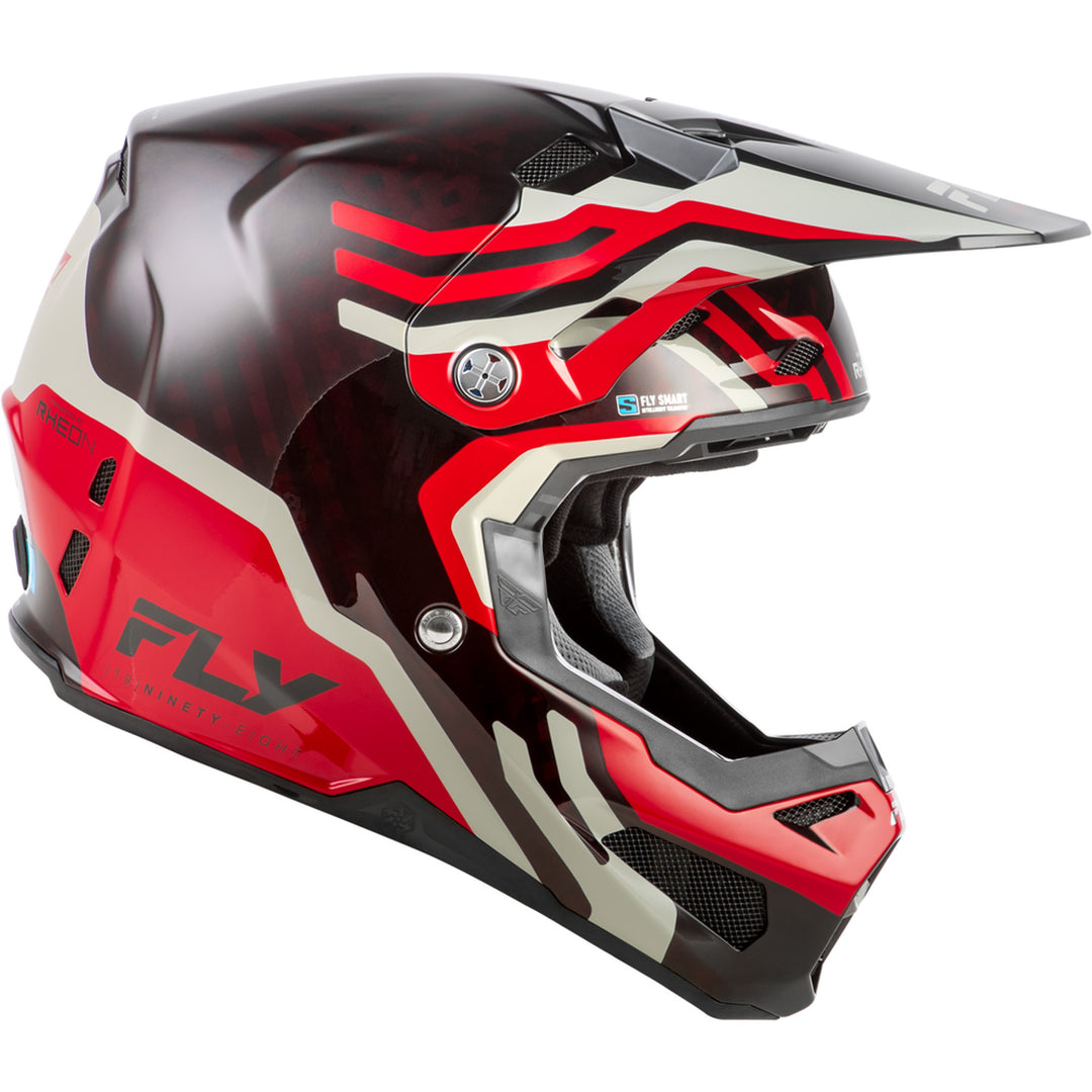 Fly Racing Formula S Carbon Byte Helmet Red Carbon/Red/Grey - Right Side View