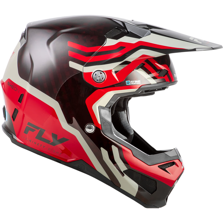 Fly Racing Formula S Carbon Byte Helmet Red Carbon/Red/Grey - Right Side View