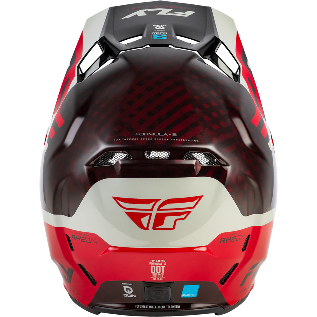 Fly Racing Formula S Carbon Byte Helmet Red Carbon/Red/Grey - Rear View