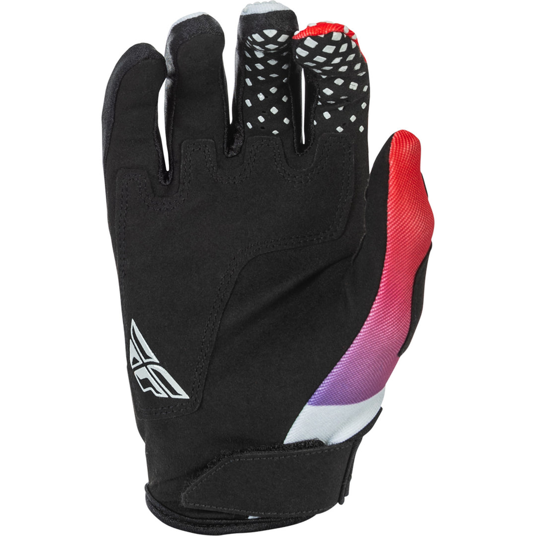 Fly Racing Kinetic Gloves Grey/Red/Purple/Black - Palm View