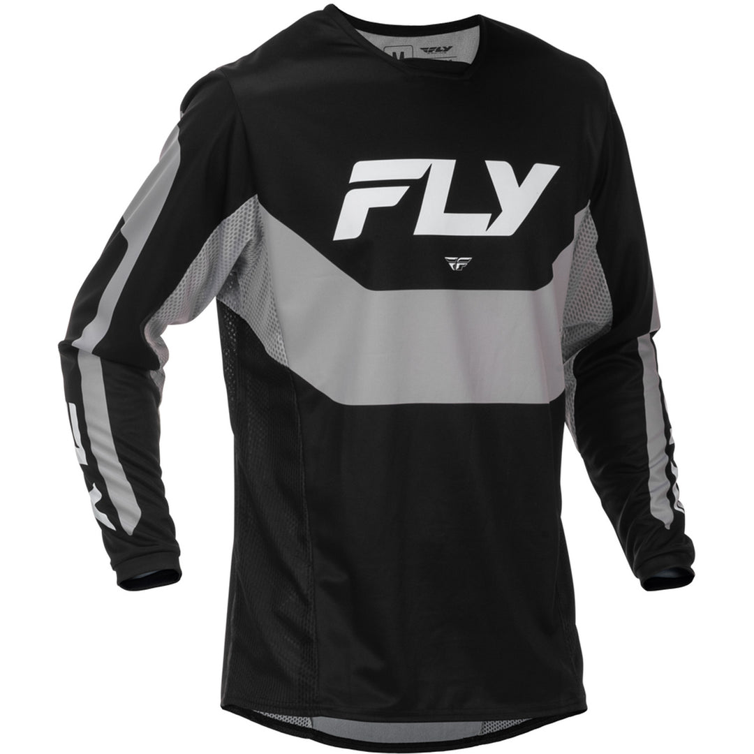 Fly Racing Kinetic Jersey Black/Grey - Front View