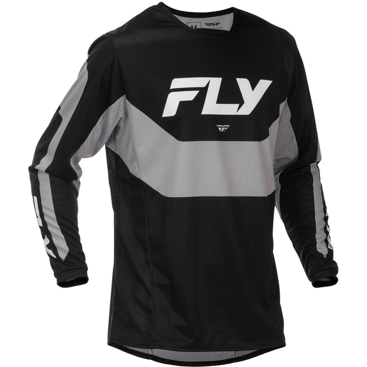 Fly Racing Kinetic Jersey Black/Grey - Front View
