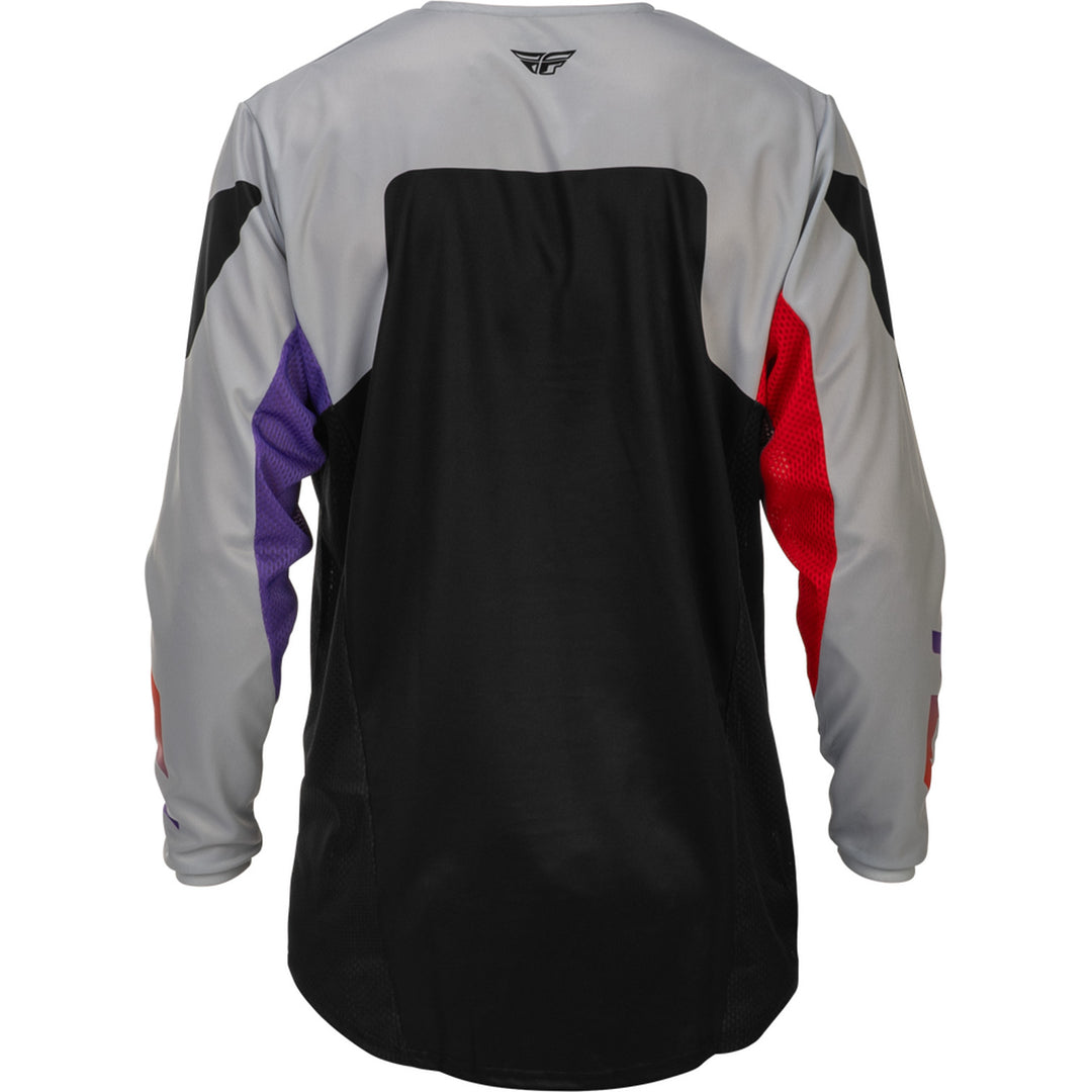 Fly Racing Kinetic Jersey Grey/Red/Purple/Black - Rear View