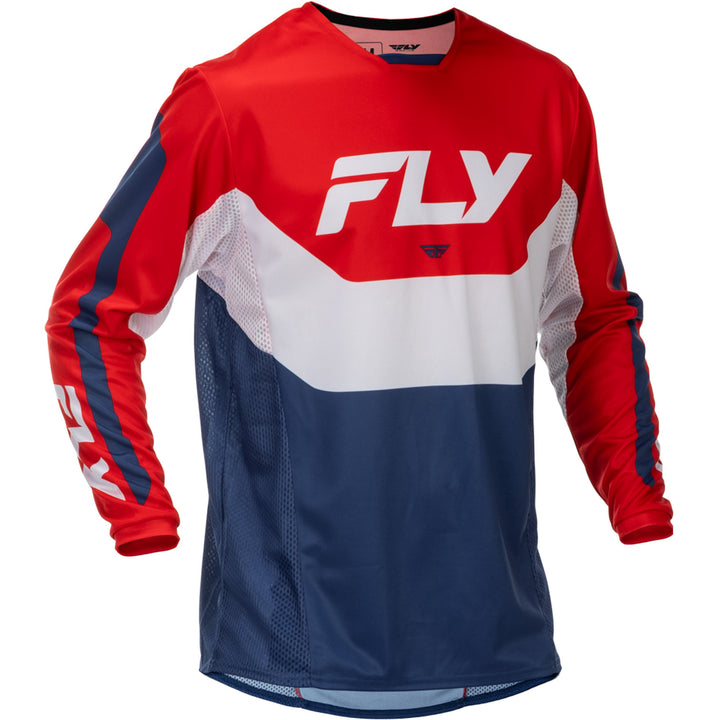 Fly Racing Kinetic Jersey Red/White/Blue - Front View