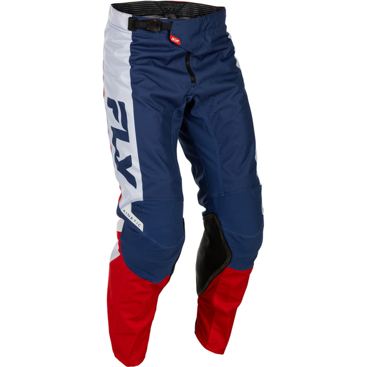Fly Racing Kinetic Pants Red/White/Blue - Front Right Side View