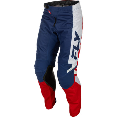 Fly Racing Kinetic Pants Red/White/Blue - Front Left Side View