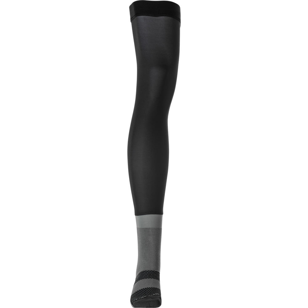 Fly Racing Knee Brace Socks Black/Grey/White - Front View