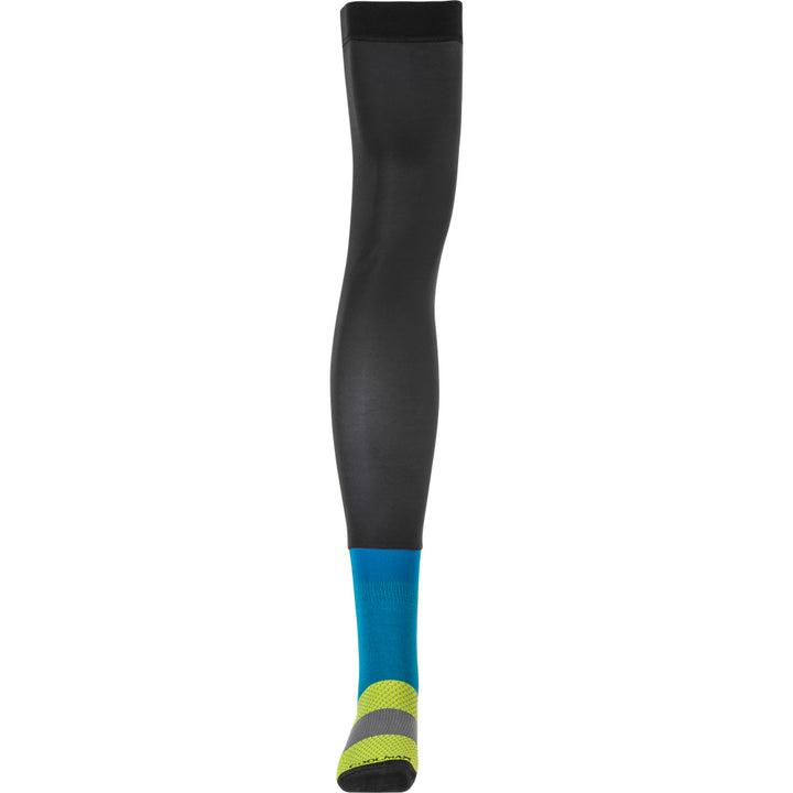 Fly Racing Knee Brace Socks Hi-Vis/Black/Blue - Front View
