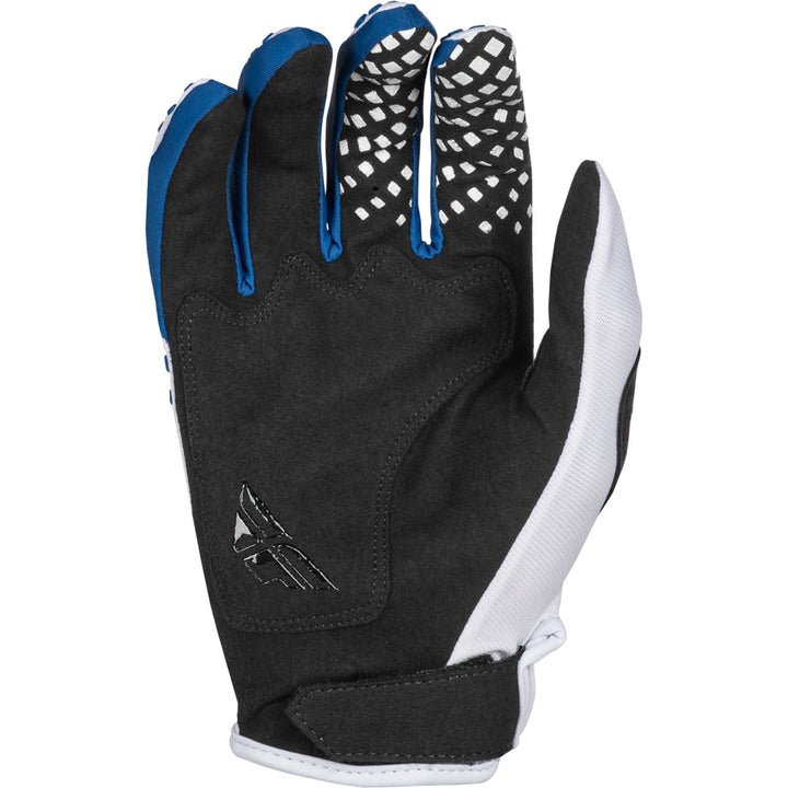Fly Racing Kinetic Center Gloves White/Navy - Palm View