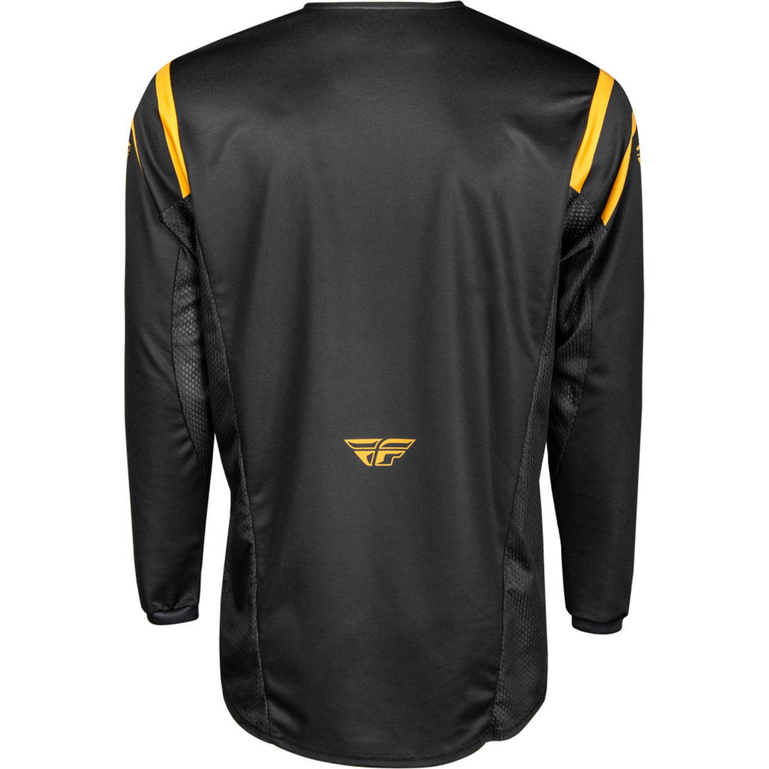 Fly Racing Kinetic Center Jersey Black/Gold - Rear View