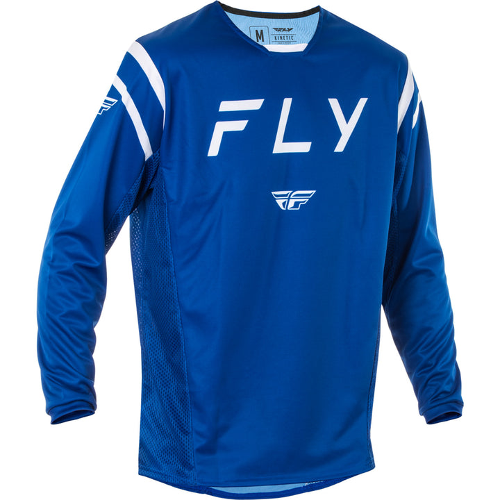 Fly Racing Kinetic Center Jersey Navy/White - Front View