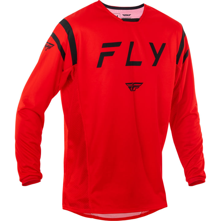 Fly Racing Kinetic Center Jersey Red/Black - Front View
