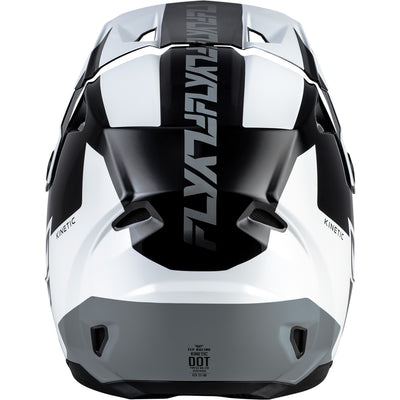 Fly Racing Kinetic Crest Helmet Black/White/Grey - Rear View