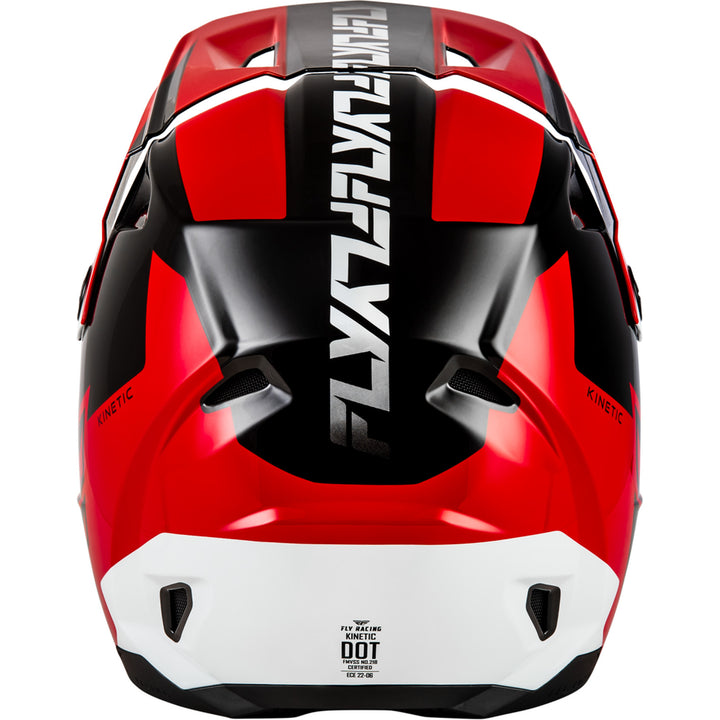 Fly Racing Kinetic Crest Helmet Red/Black/White - Rear View