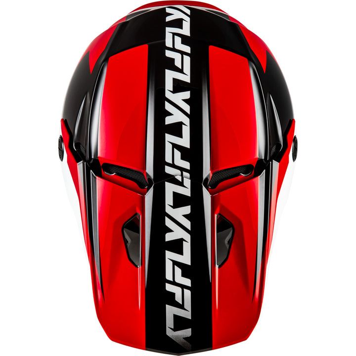 Fly Racing Kinetic Crest Helmet Red/Black/White - Top Down View