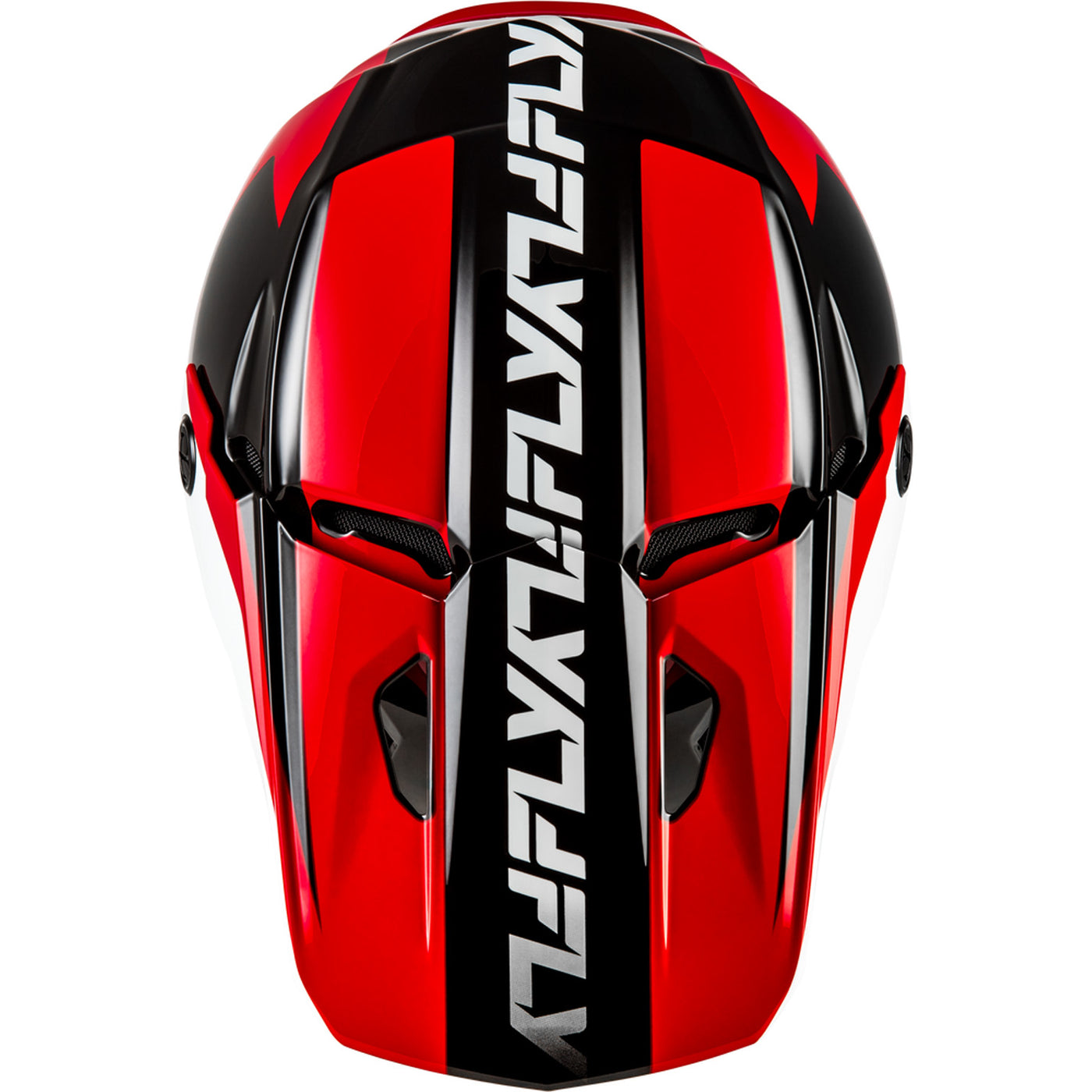 Fly Racing Kinetic Crest Helmet Red/Black/White - Top Down View