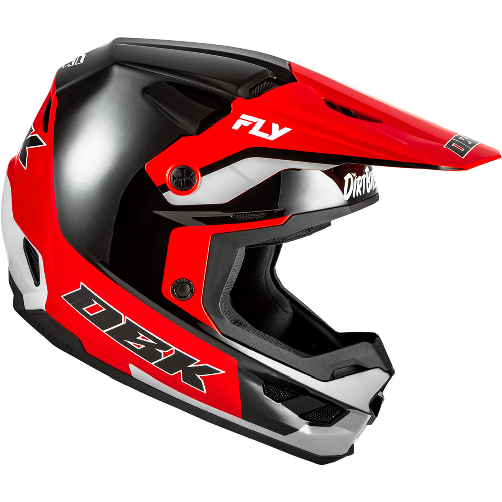 Fly Racing Kinetic dbk. Helmet Black/Red/Grey - Right Side View