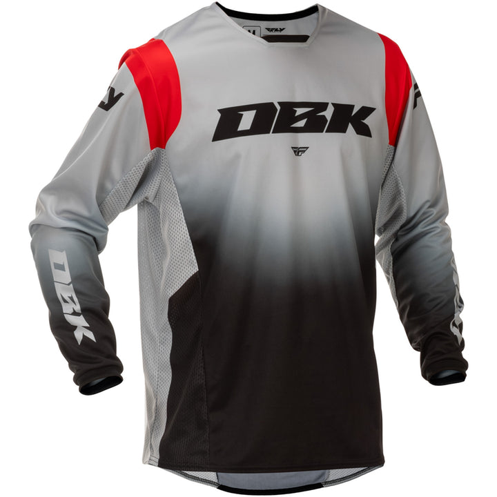 Fly Racing Kinetic dbk. Jersey Grey/Black/Red - Front View
