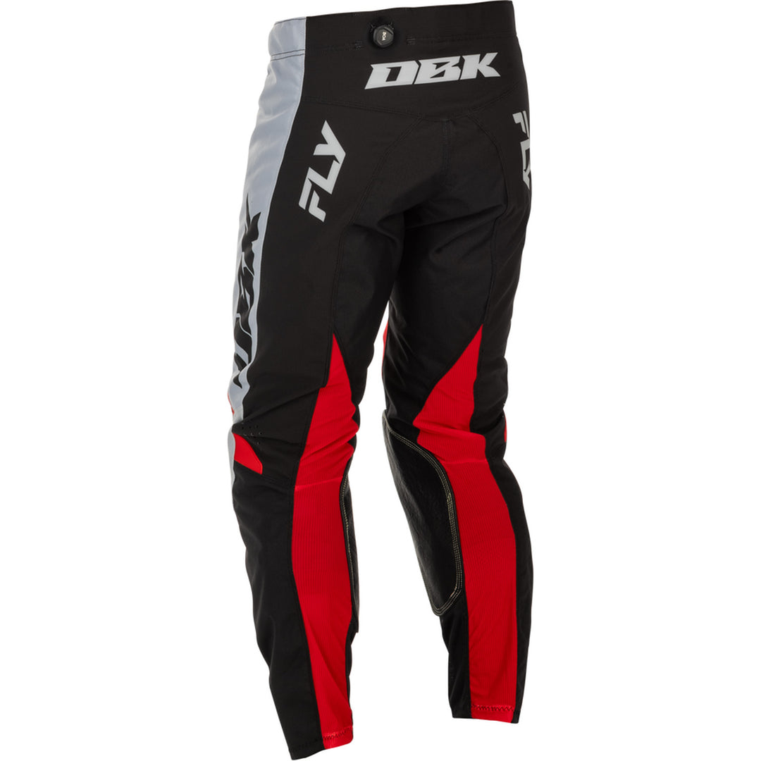 Fly Racing Kinetic dbk. Pants Grey/Black/Red - Rear Left Side View
