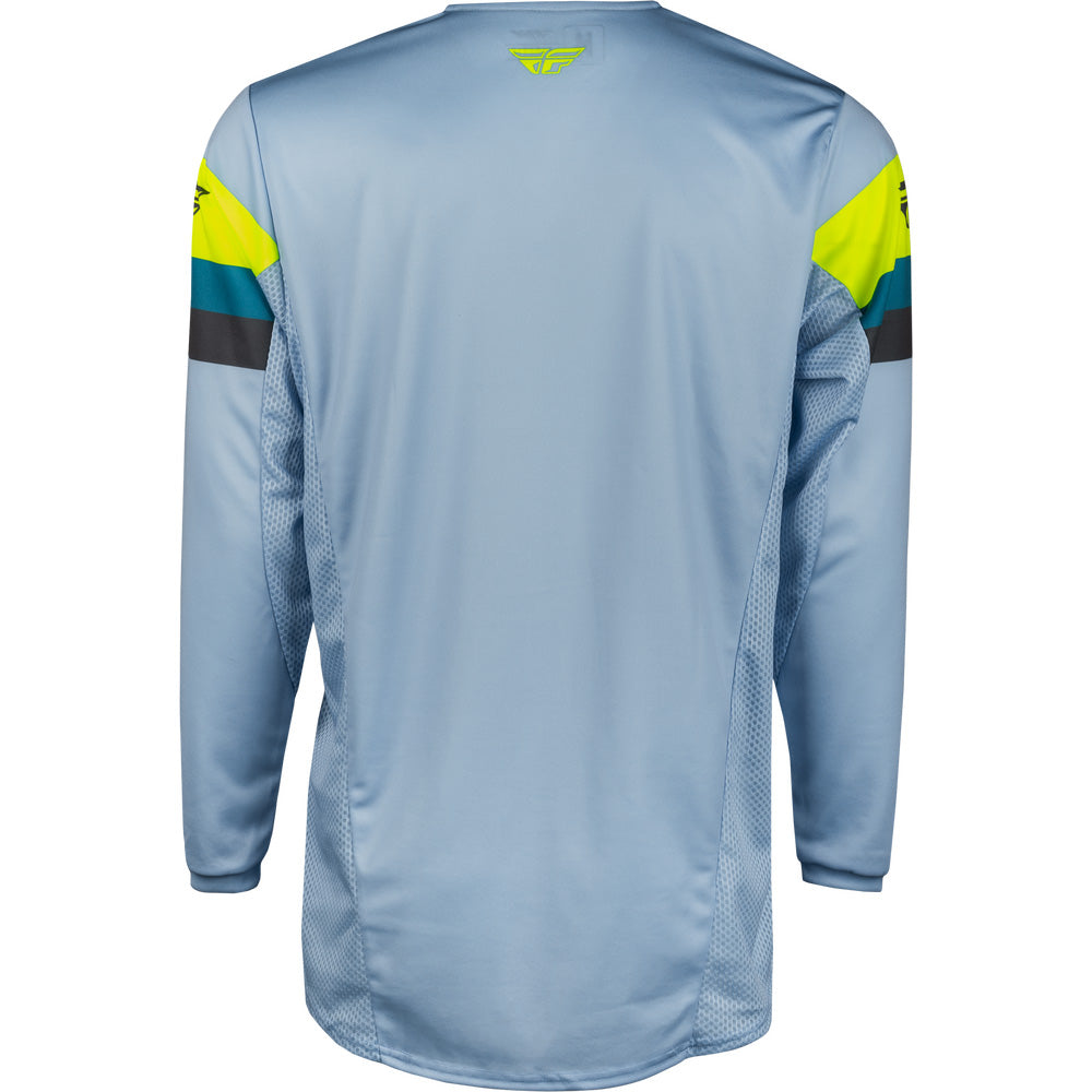 Fly Racing Kinetic Prix Jersey Ice Grey/Charcoal/Hi-Vis - Rear View