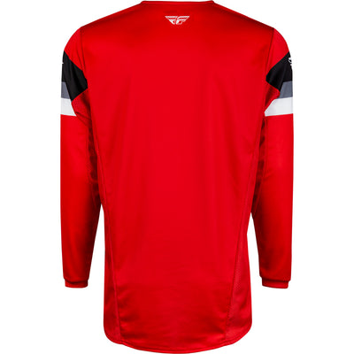 Fly Racing Kinetic Prix Jersey Red/Grey/White - Rear View