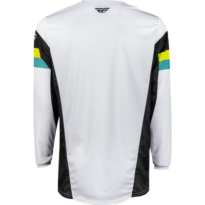 Fly Racing Kinetic Prix Jersey White/Black/Hi-Vis - Rear View