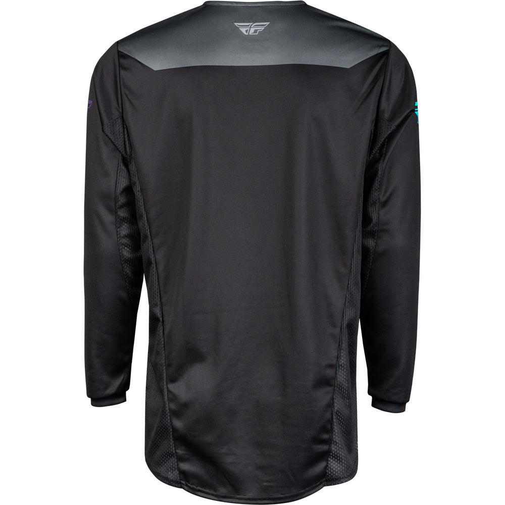 Fly Racing Kinetic Reload Jersey Charcoal/Black/Blue Iridium - Rear View