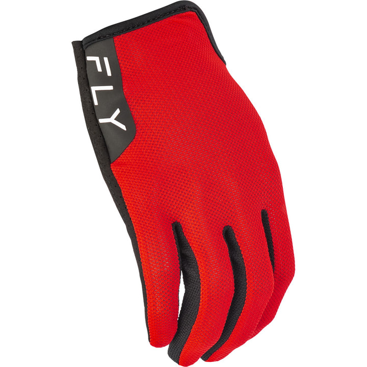 Fly Racing Kinetic Mesh Gloves Red - Side Back of Hand View
