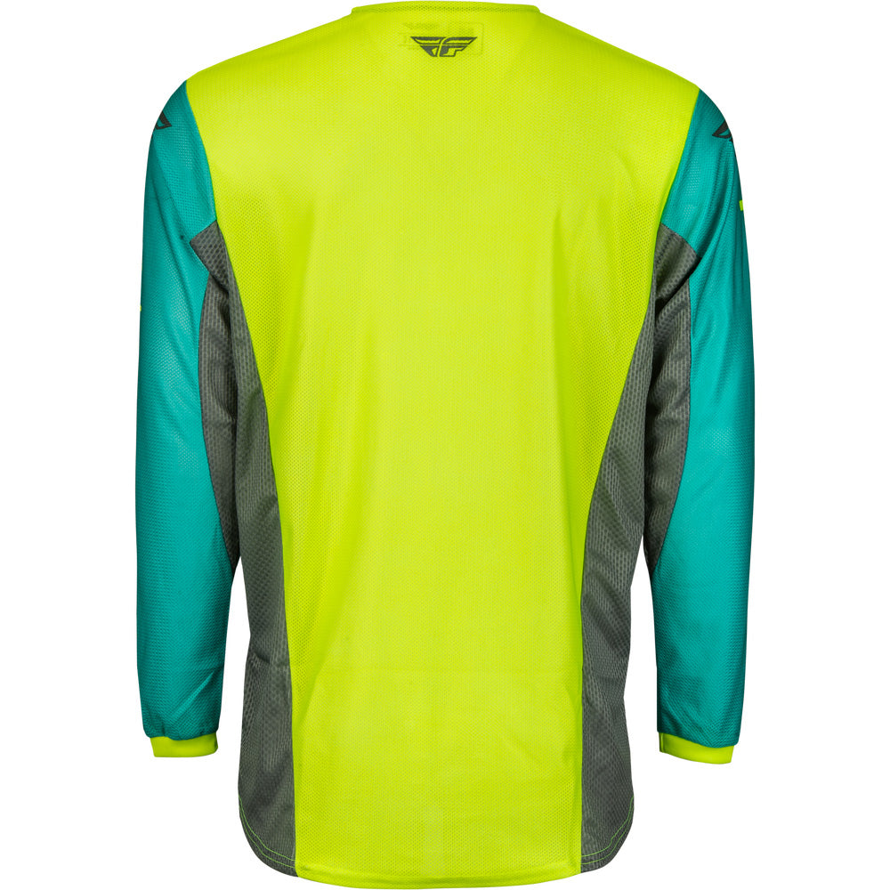 Fly Racing Kinetic Mesh Kore Jersey Hi-Vis/Teal/Grey - Rear View