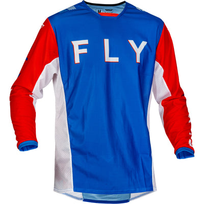 Fly Racing Kinetic Mesh Kore Jersey SE Red/White/Blue - Front View