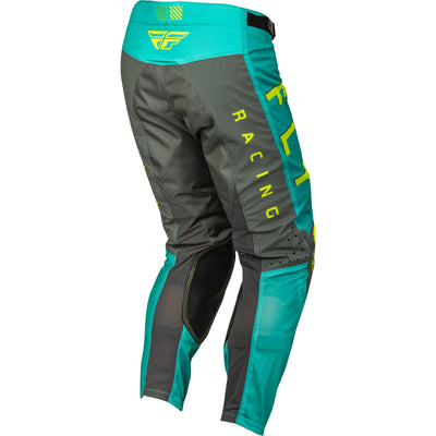 Fly Racing Kinetic Mesh Kore Pants Hi-Vis/Teal/Grey - Rear Right Side View