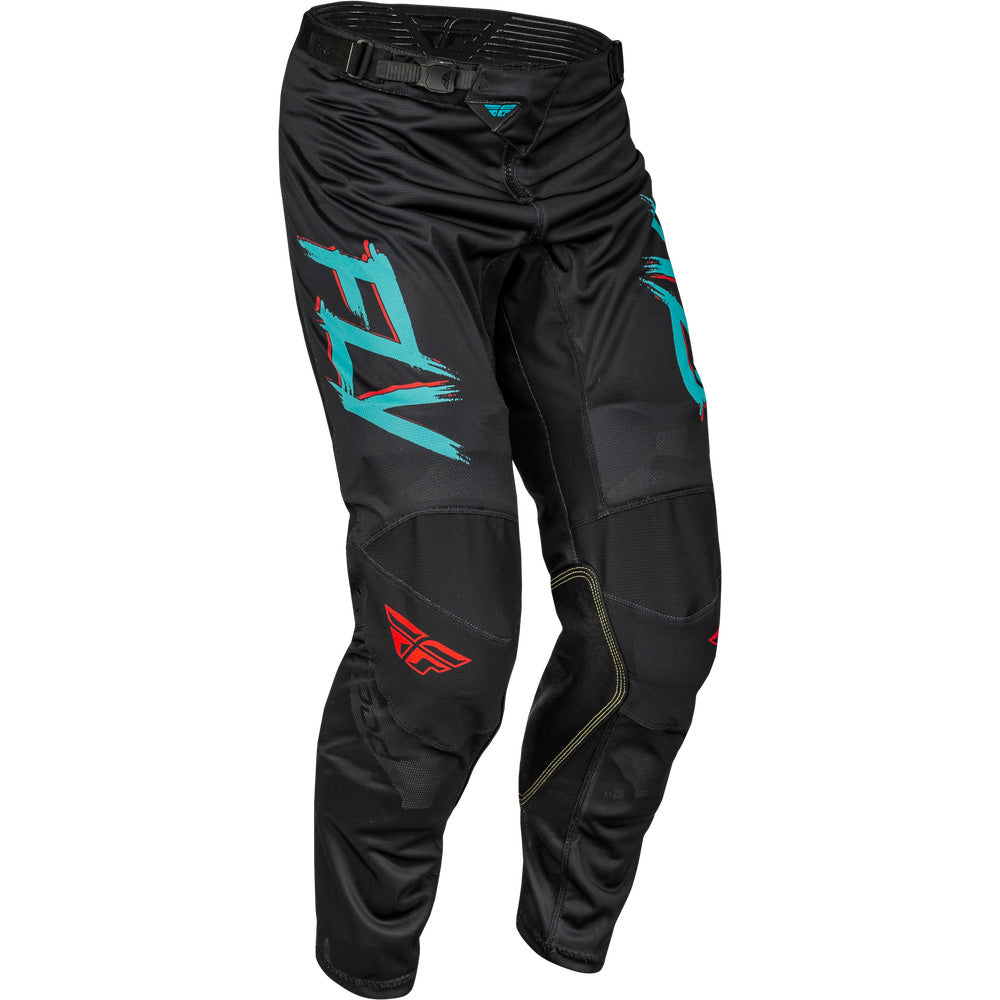 Fly Racing Kinetic Mesh Rave Pants Red/Black/Mint - Front Right Side View