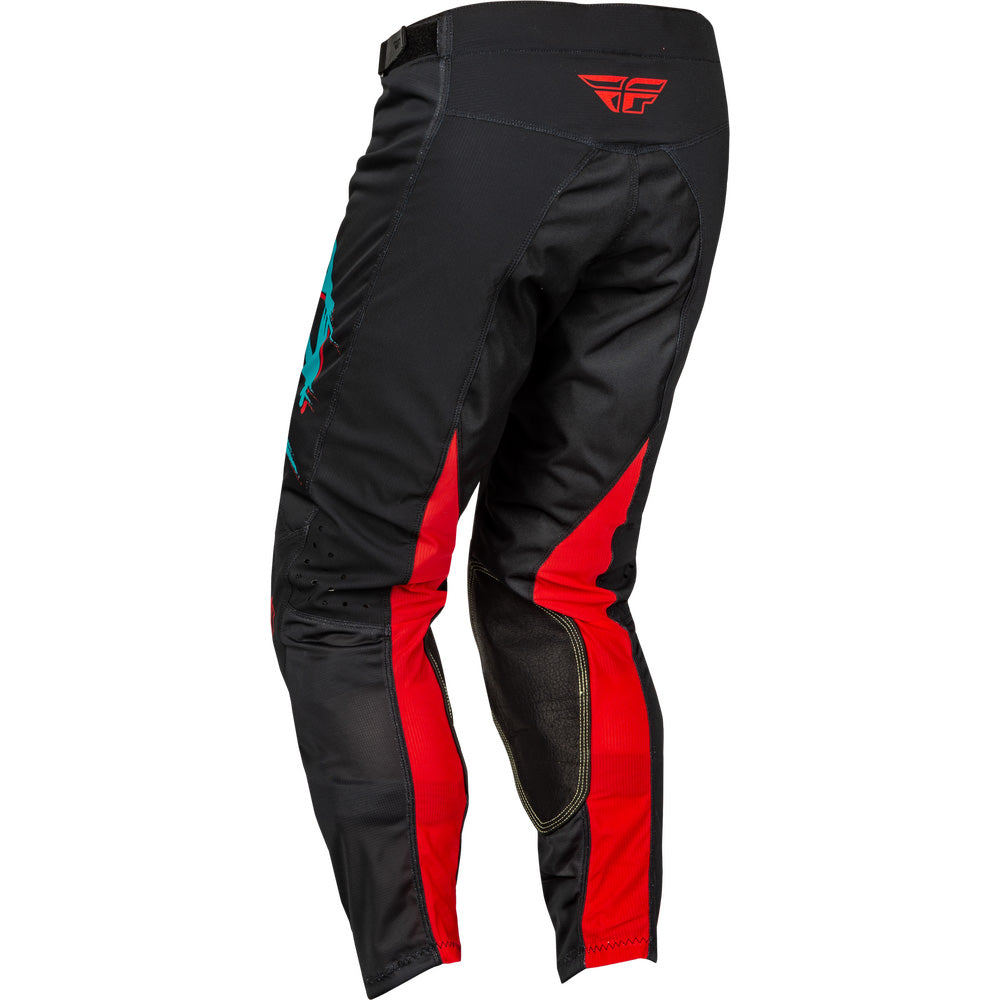 Fly Racing Kinetic Mesh Rave Pants Red/Black/Mint - Rear Left Side View