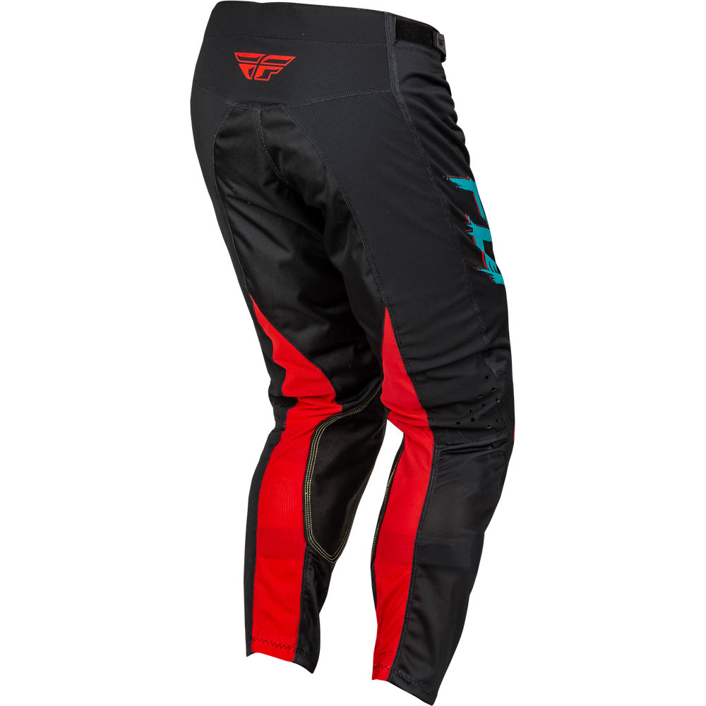 Fly Racing Kinetic Mesh Rave Pants Red/Black/Mint - Rear Right Side View