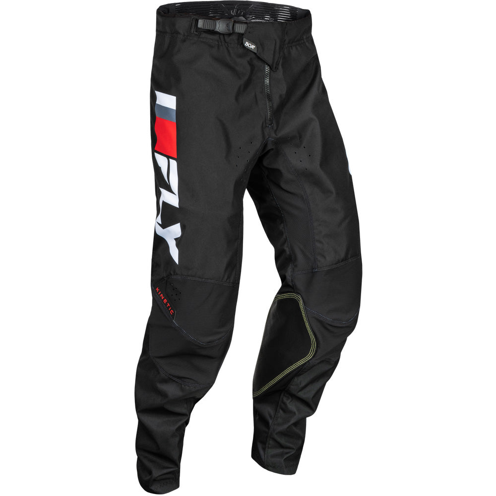 Fly Racing Kinetic Prix Pants Red/Grey/White - Front Right Side View