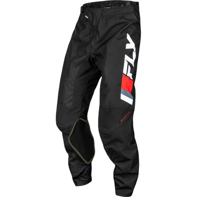 Fly Racing Kinetic Prix Pants Red/Grey/White - Front Left Side View