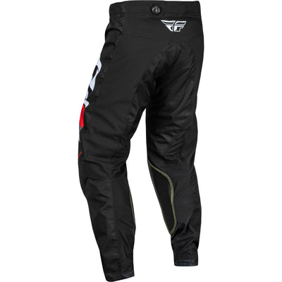 Fly Racing Kinetic Prix Pants Red/Grey/White - Rear Left Side View