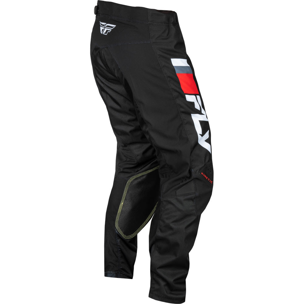 Fly Racing Kinetic Prix Pants Red/Grey/White - Rear Right Side View