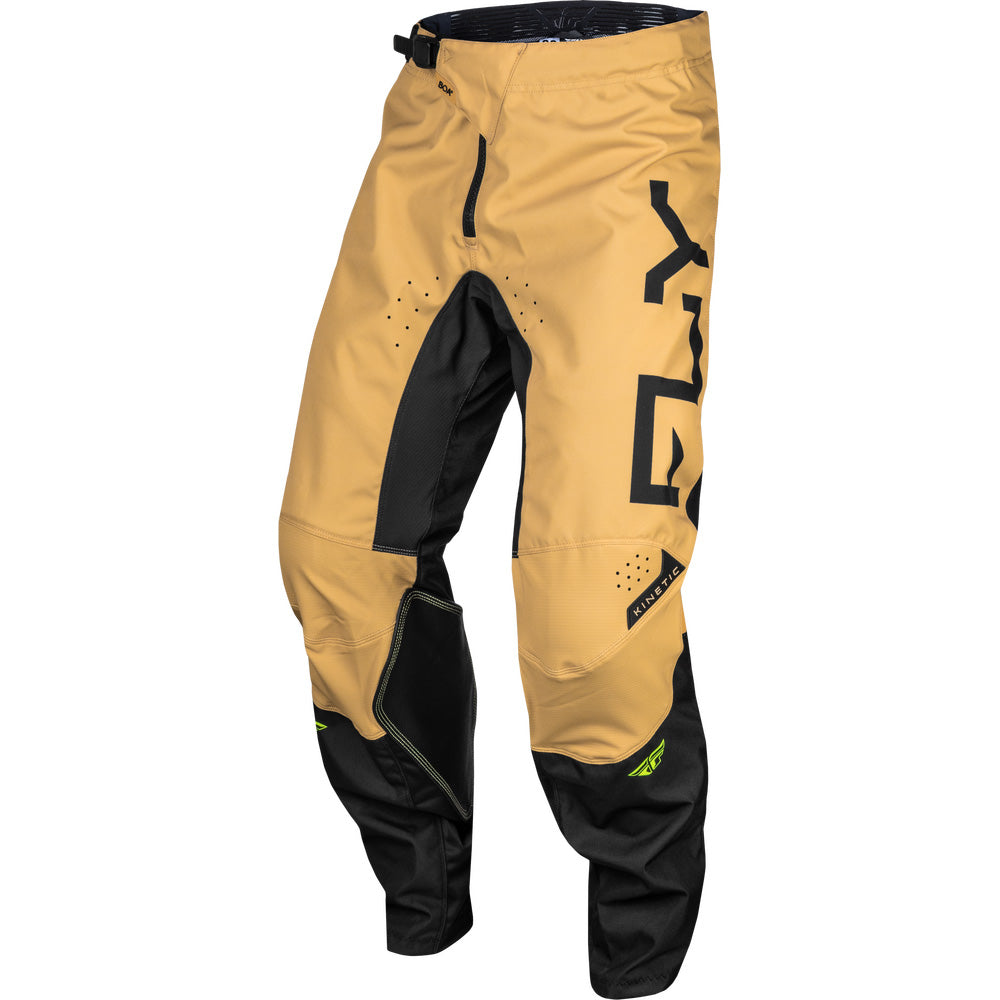 Fly Racing Kinetic Reload Pants Khaki/Black/Hi-Vis - Front Left Side View