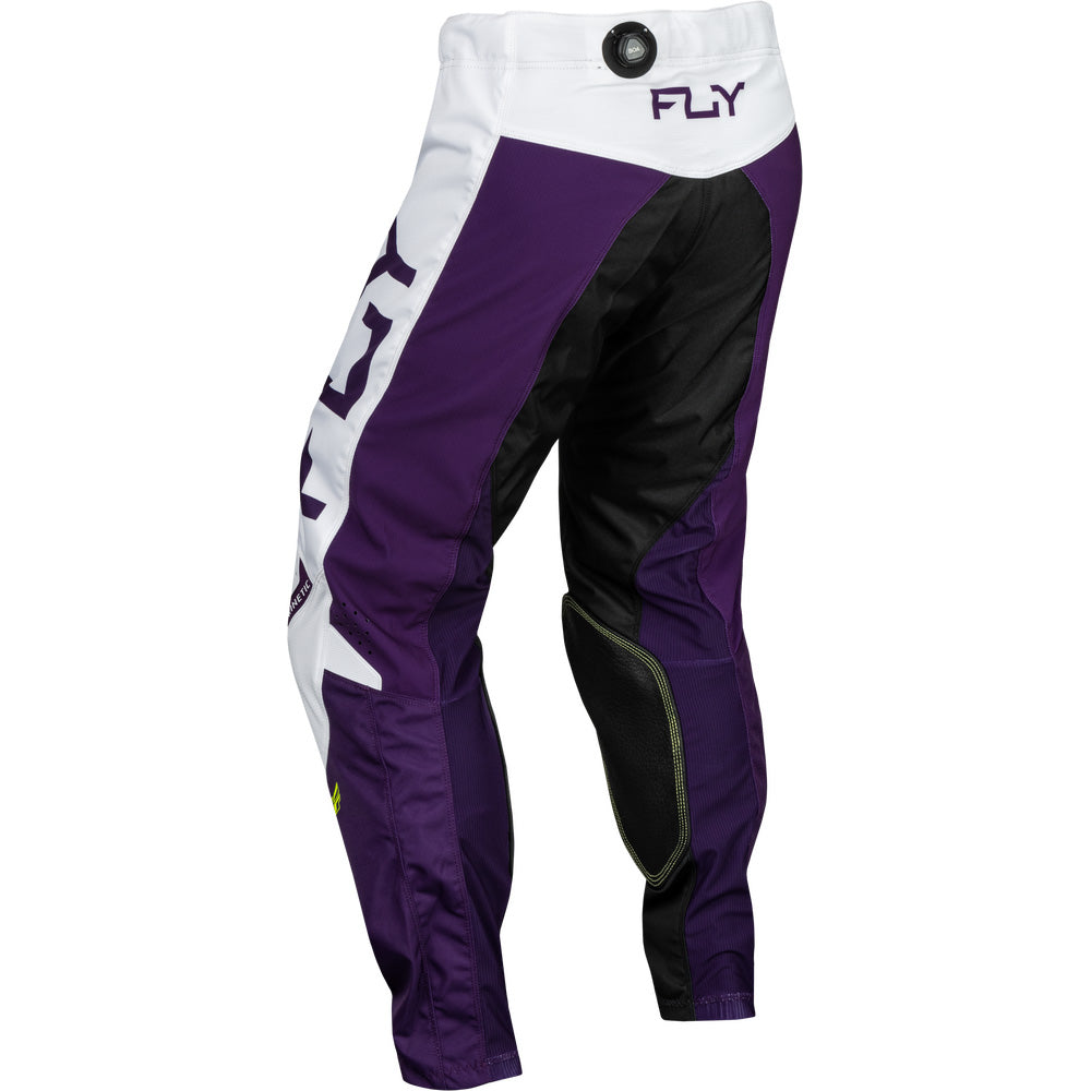 Fly Racing Kinetic Reload Pants Deep Purple/White/Hi-Vis - Rear Left Side View