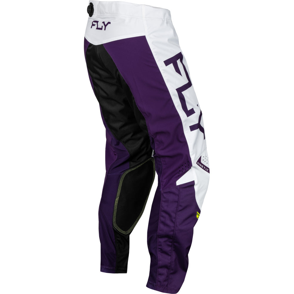 Fly Racing Kinetic Reload Pants Deep Purple/White/Hi-Vis - Rear Right Side View