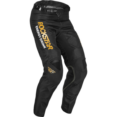 Fly Racing Kinetic Rockstar Pants Black/Gold - Front Right Side View