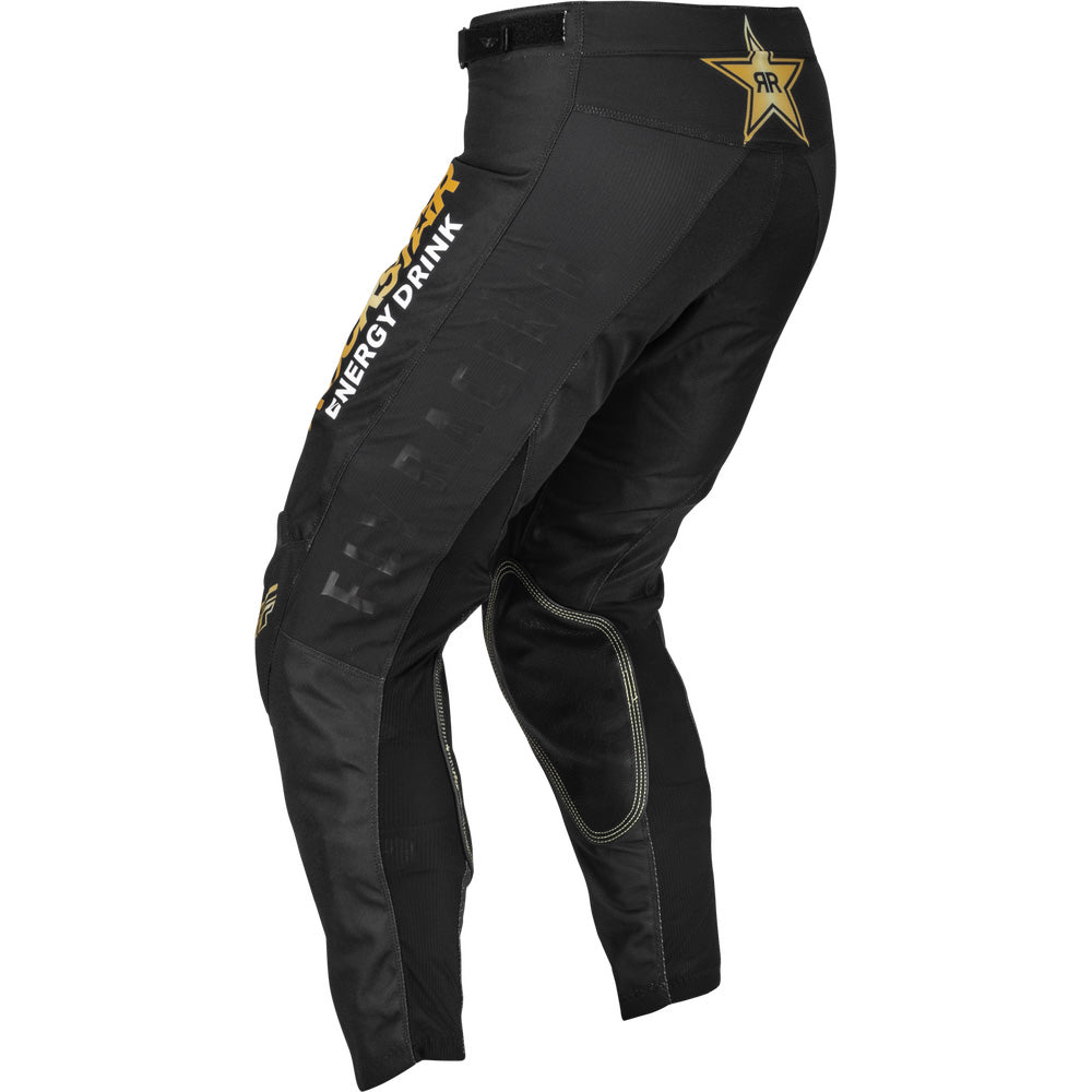 Fly Racing Kinetic Rockstar Pants Black/Gold - Rear Left Side View