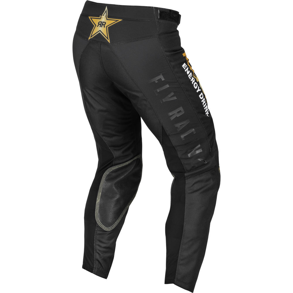 Fly Racing Kinetic Rockstar Pants Black/Gold - Rear Right Side View