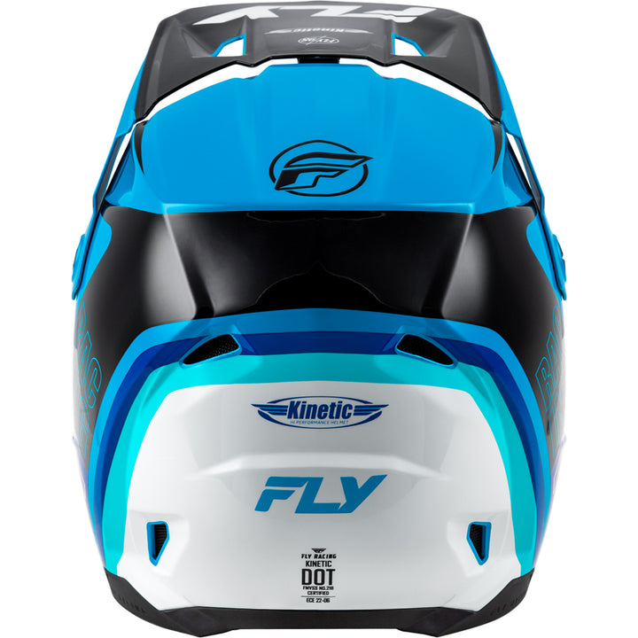 Fly Racing Kinetic Rally Helmet Blue/Black/White - Rear View