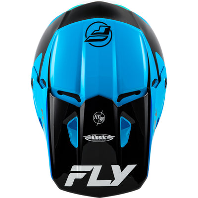 Fly Racing Kinetic Rally Helmet Blue/Black/White - Top Down View